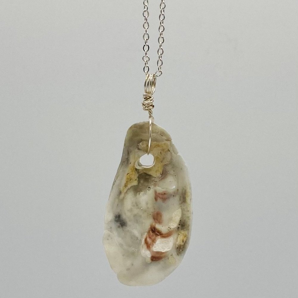 Shell Pendant on 18" Silver Chain Necklace; S18-58